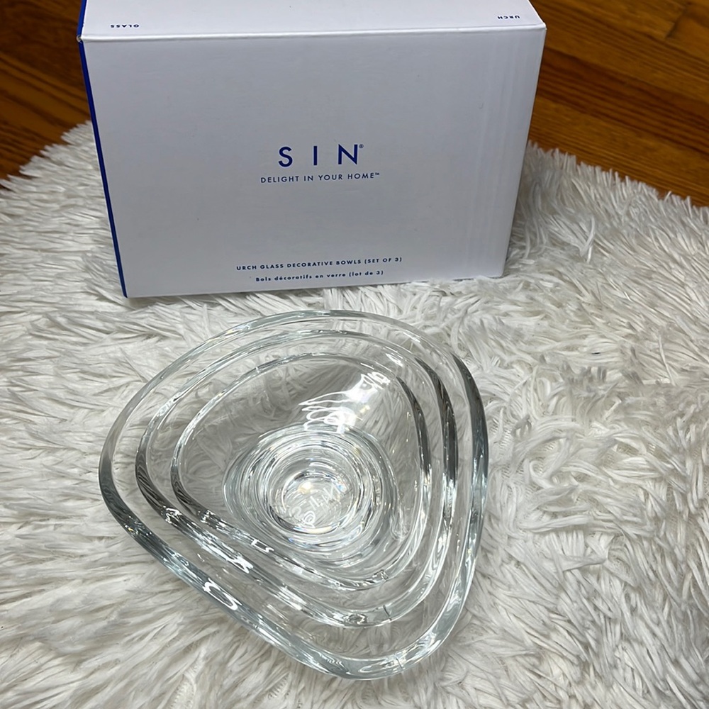 Sin urch glass decorative bowls set of 3
